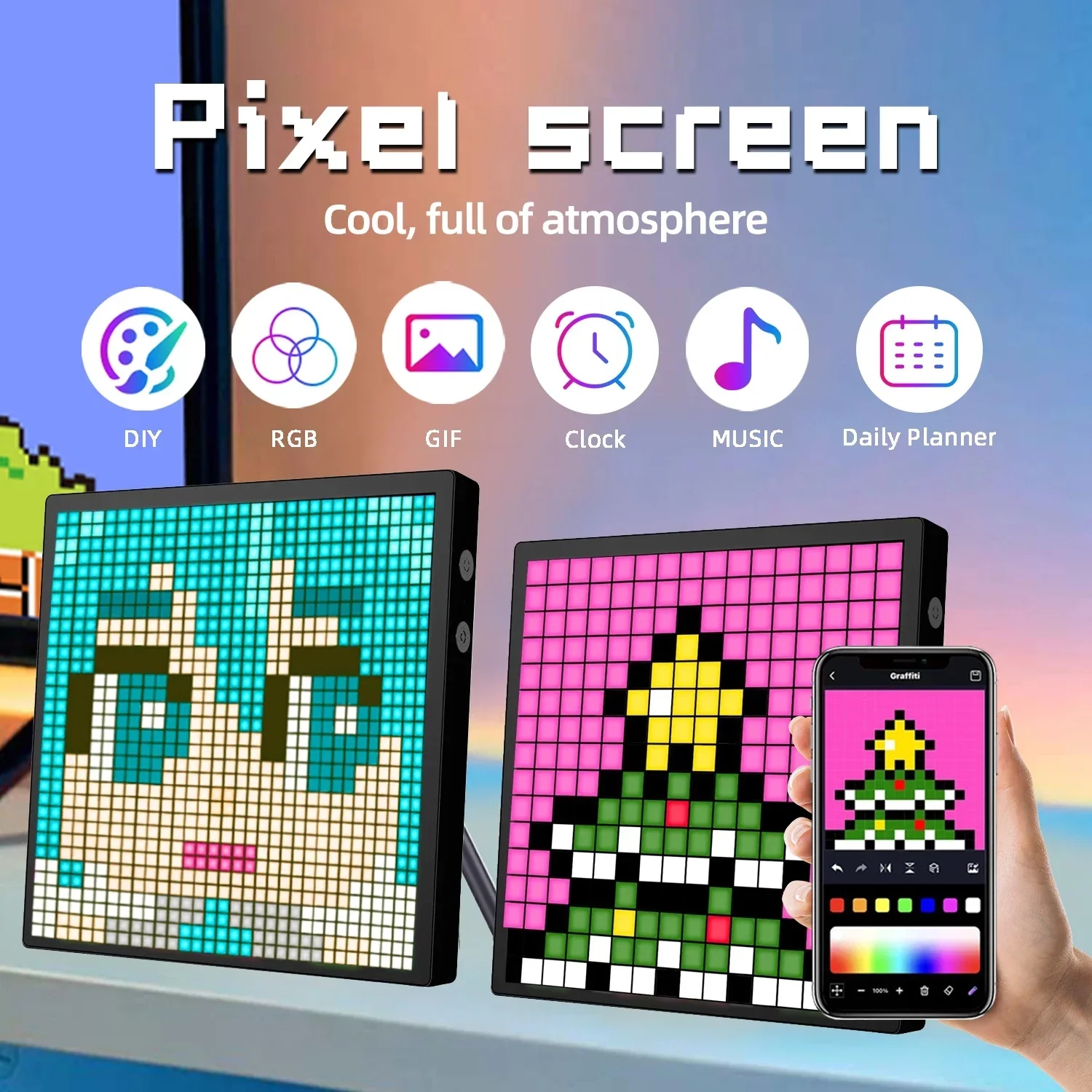 Pixel Art Led Panel - Akıllı LED Matrix Piksel Ekran RGB