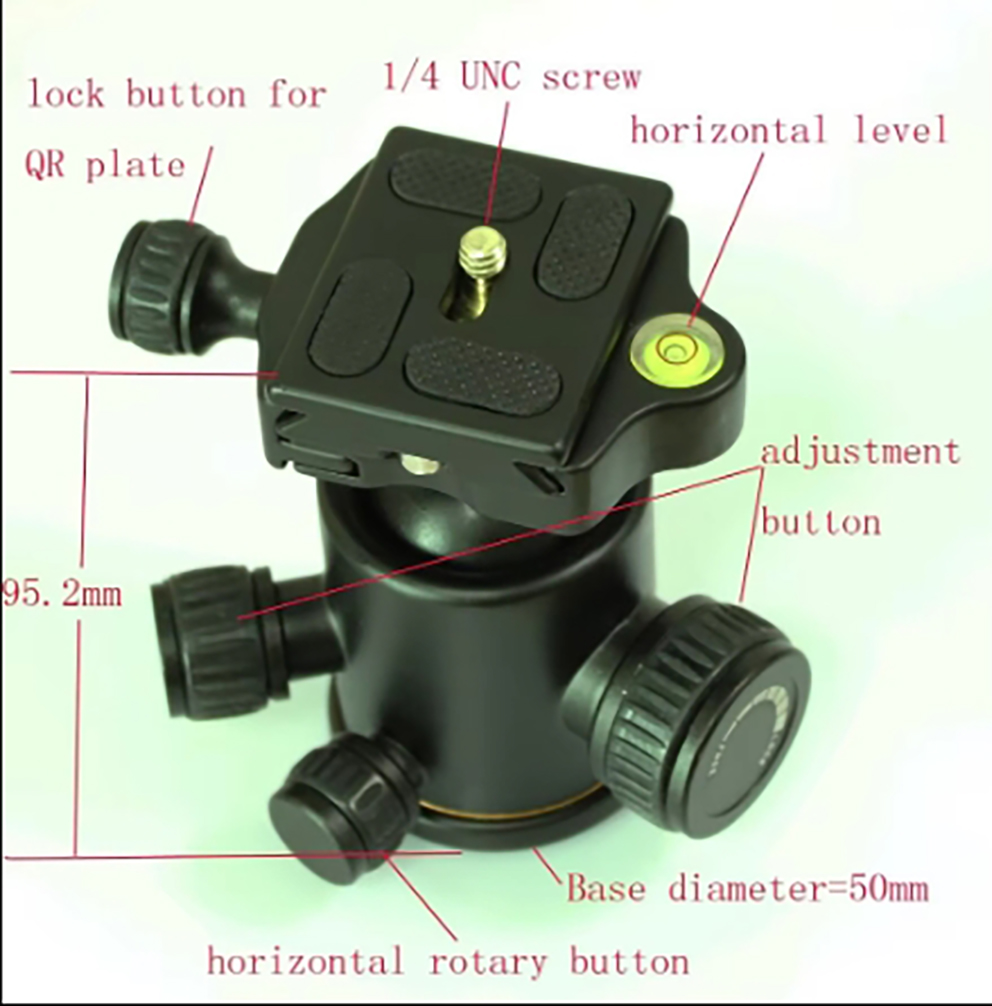 Fluid Head Tripod - Alüminyum Görev Fotoğraf Kamera Tripod Topu